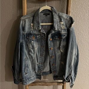 See Thru Soul Distressed Light Blue Denim Jean Jacket